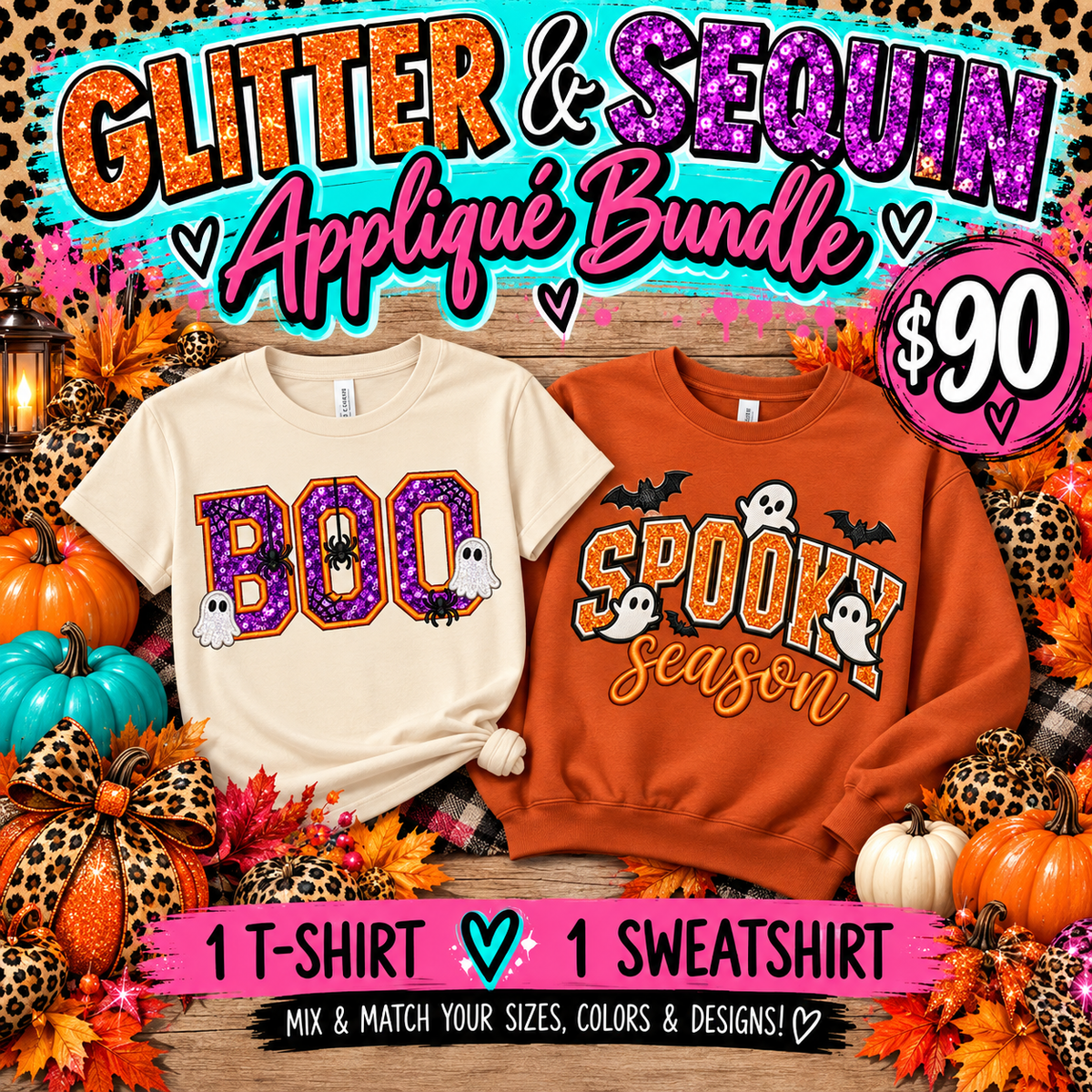 🍂 FALL SALE | Glitter & Sequin Appliqué Bundle