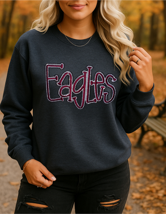 Eagles Glitter Embroidered Sweatshirt