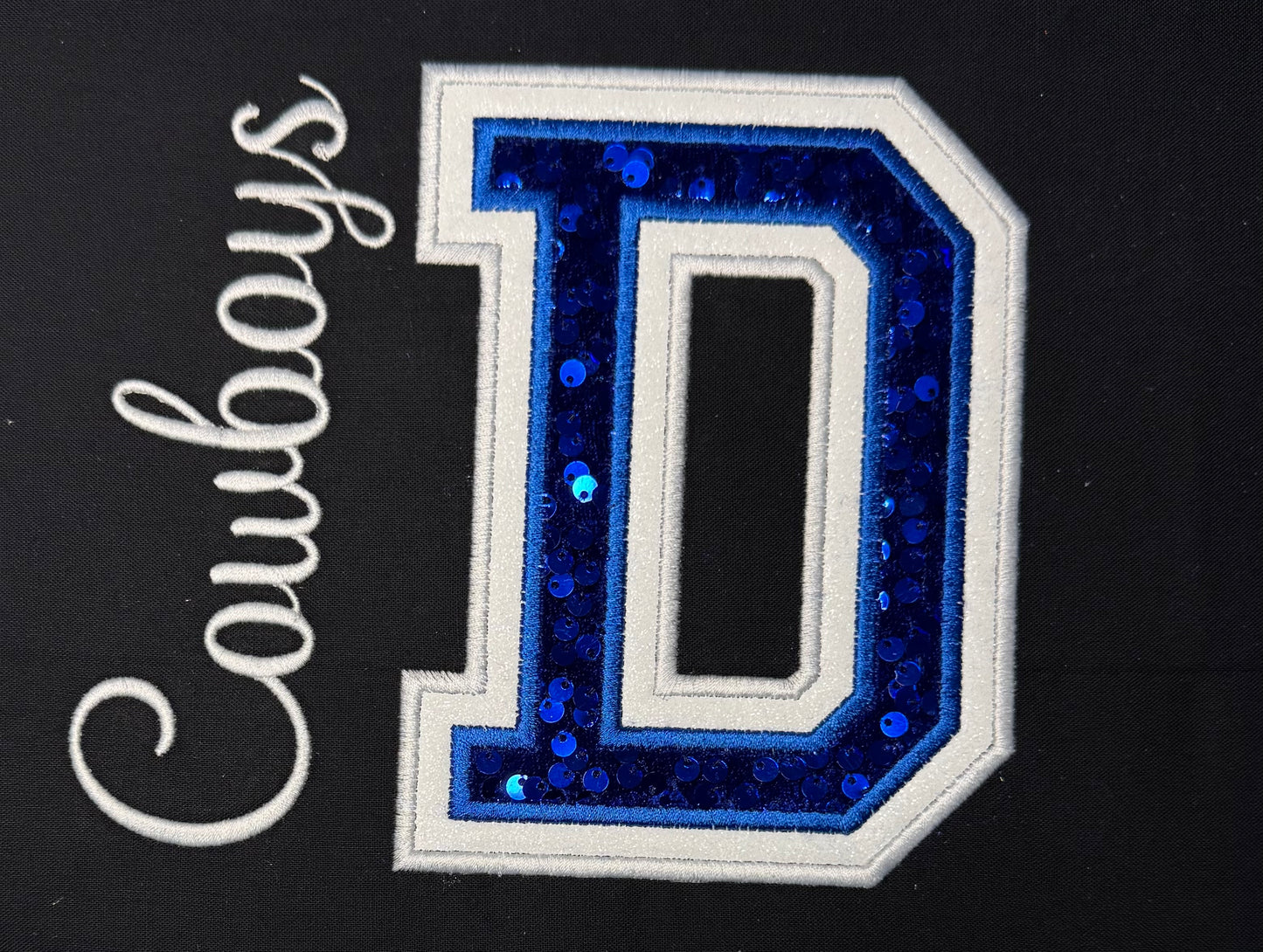 Custom Sequin Varsity Letter with Script Name