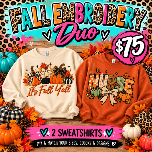 🍂 FALL SALE | Fall Embroidery Duo